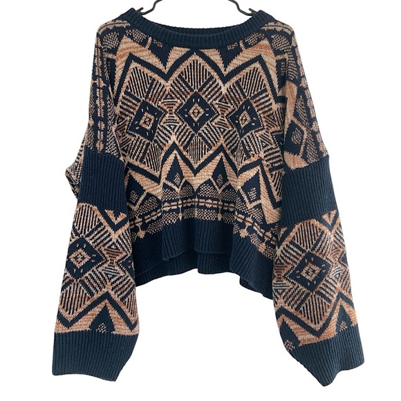 EARTHBOUND Sweaters - Earthbound Trading Co. Oversized Pullover Wide Sleeve Crewneck Sweater Navy XL